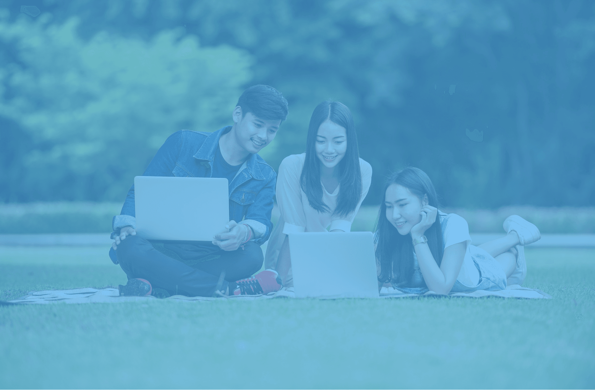 group of smiling students